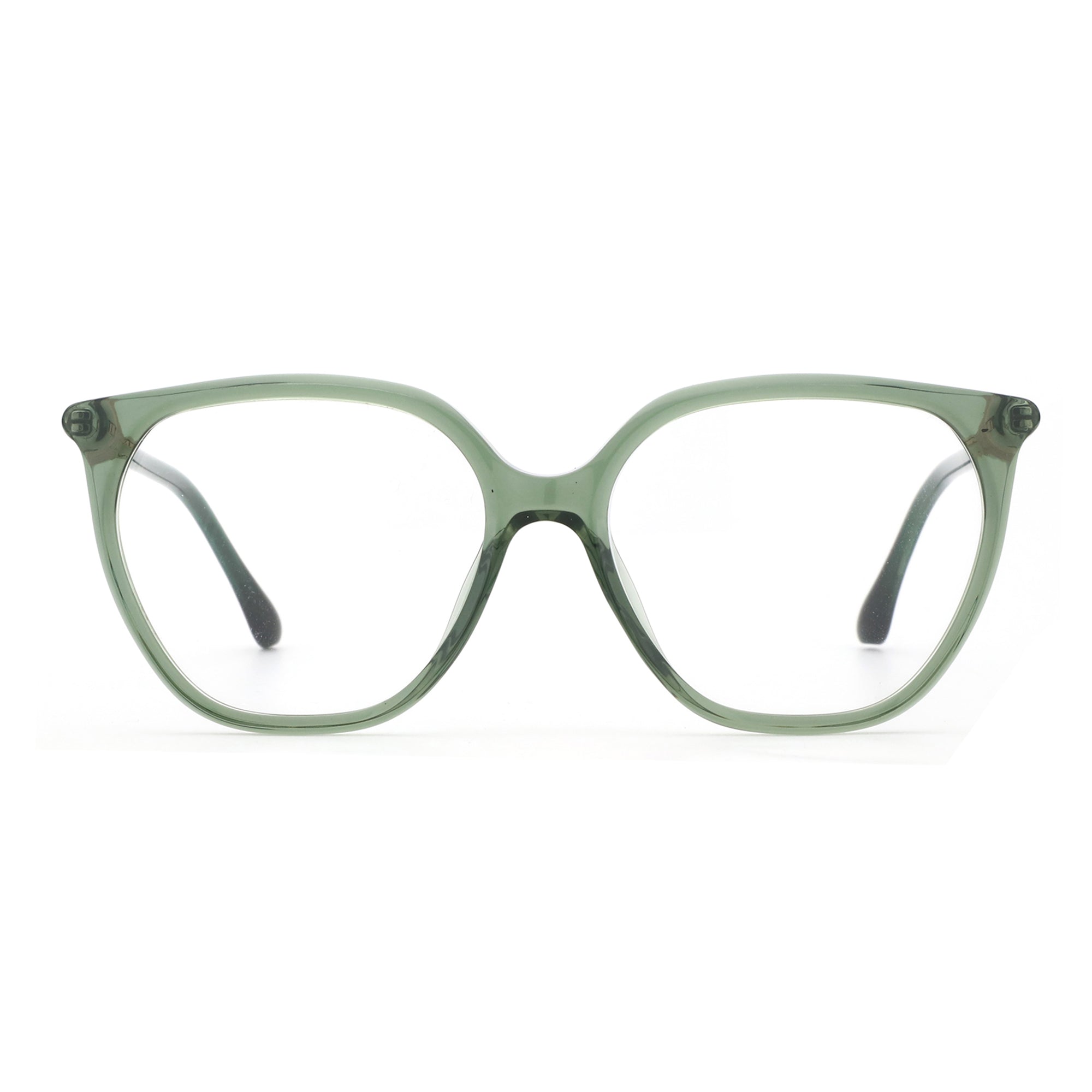ZENOTTIC Frühlingserwachen eyeglasses: square light green acetate frame, clear lenses.