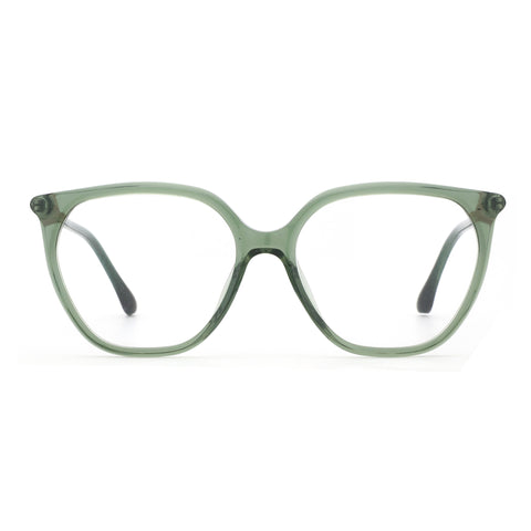 ZENOTTIC Frühlingserwachen eyeglasses: square light green acetate frame, clear lenses.