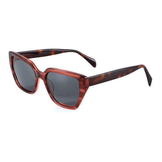 ZENOTTIC women's square polarized sunglasses with tortoiseshell acetate frame and dark lenses