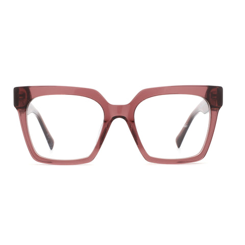 ZENOTTIC Evina dusty rose acetate square designer eyeglasses
