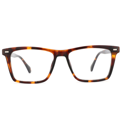 ZENOTTIC Jesse eyeglasses with tortoiseshell acetate square frame and clear lenses.