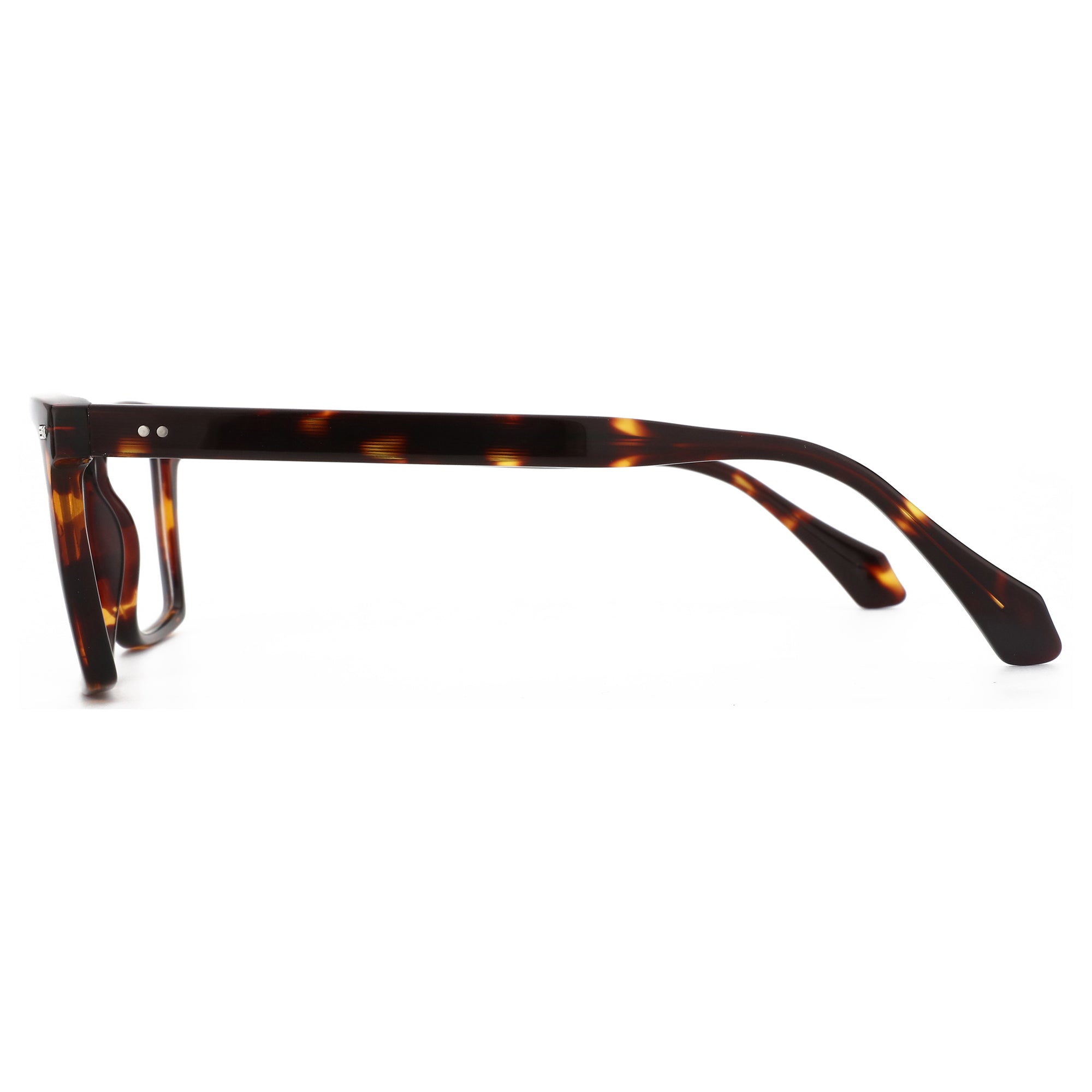 Zenottic Jesse acetate tortoiseshell square eyeglasses side view.