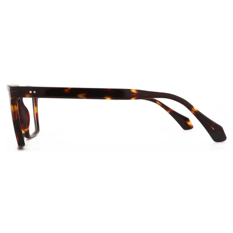 Zenottic Jesse acetate tortoiseshell square eyeglasses side view.