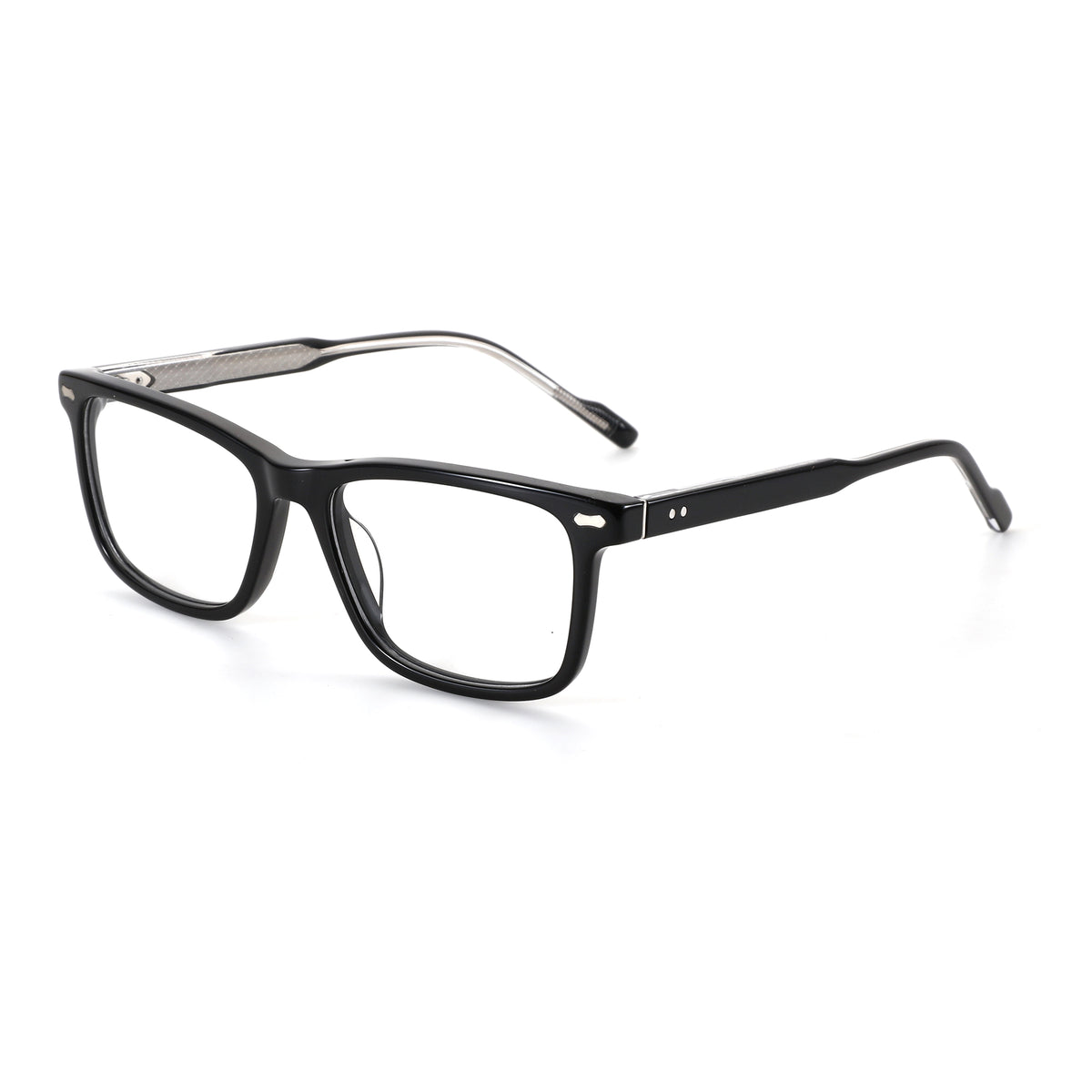 ZENOTTIC Rickey casual black acetate square eyeglasses