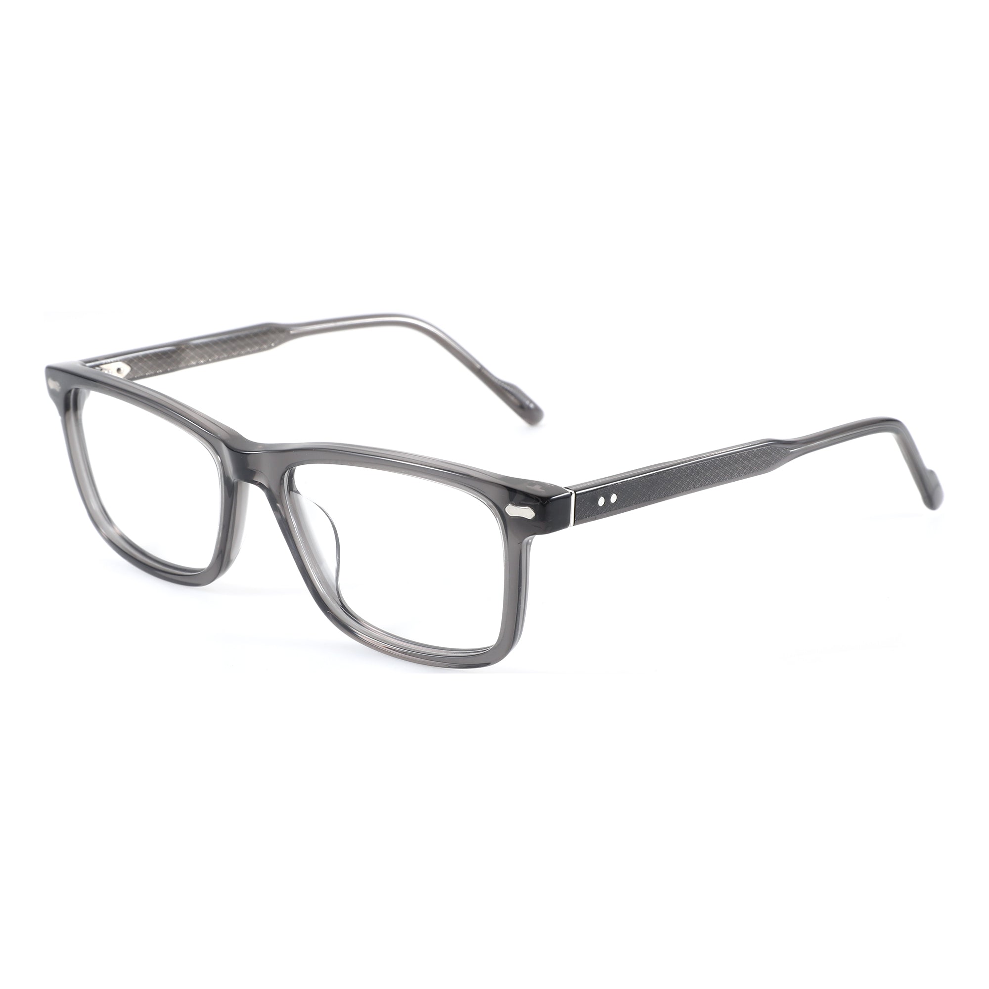 ZENOTTIC Rickey black acetate square eyeglasses with textured temples.