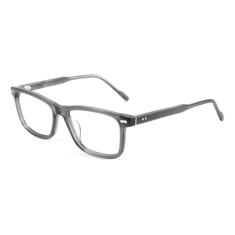 ZENOTTIC Rickey black acetate square eyeglasses with textured temples.