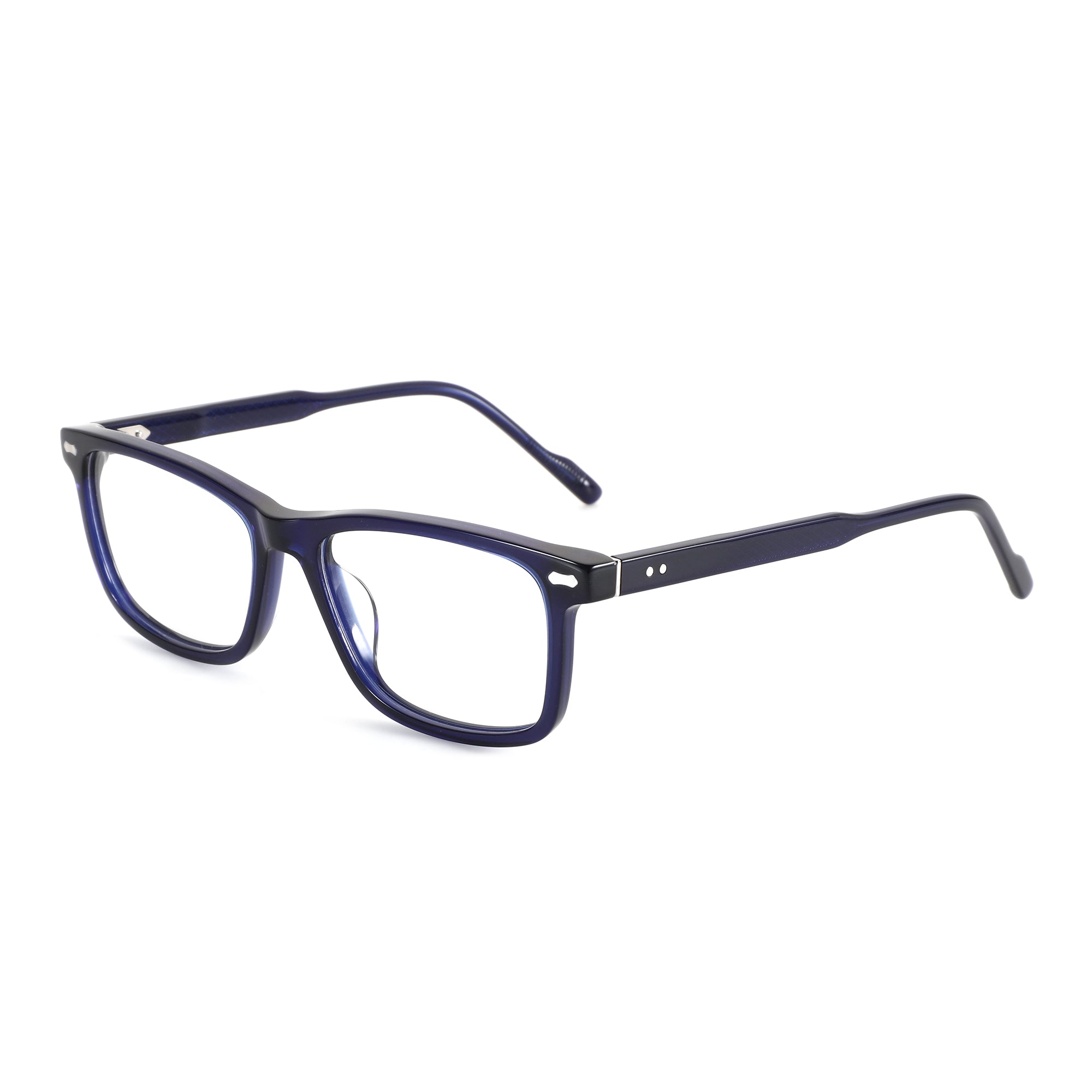 Zenottic Rickey black acetate square casual eyeglasses with clear lenses.
