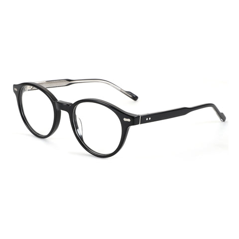 ZENOTTIC Aphrodite black acetate retro round women's eyeglasses