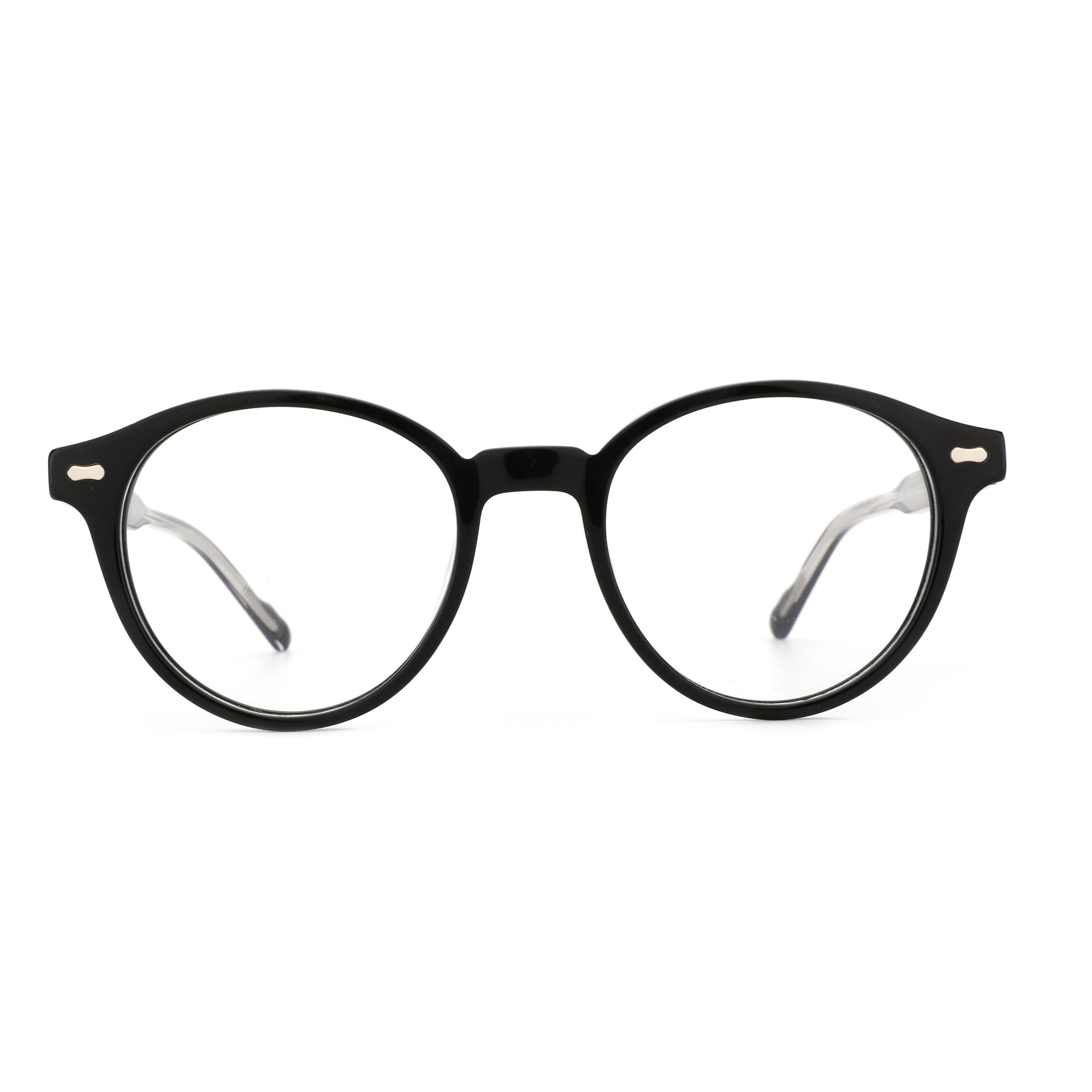 ZENOTTIC Aphrodite black acetate women's round retro eyeglasses