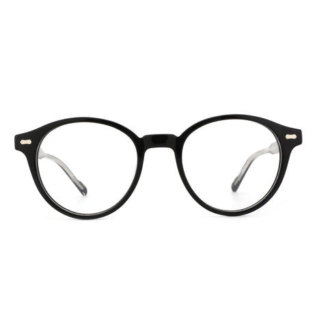ZENOTTIC Aphrodite black acetate women's round retro eyeglasses