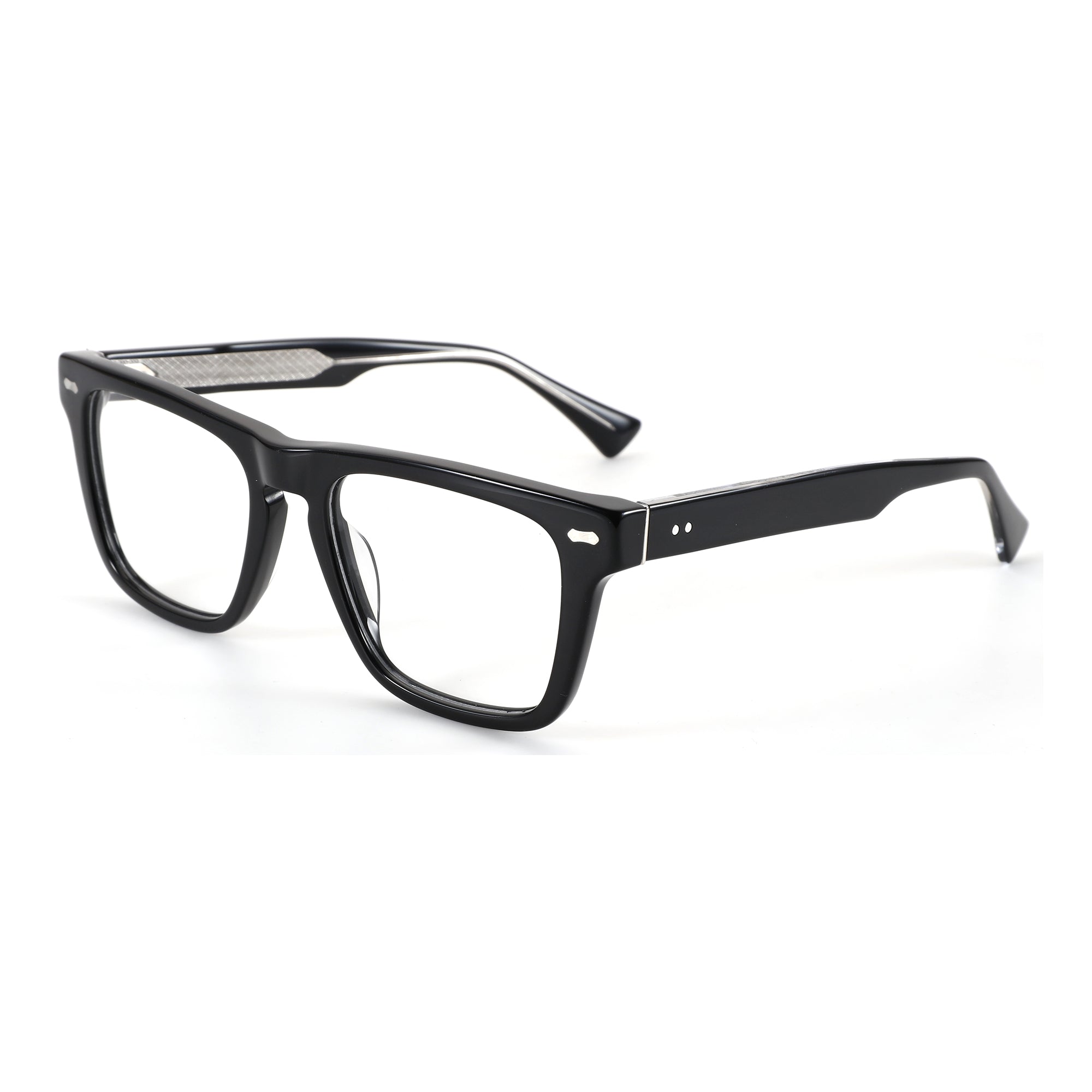 ZENOTTIC Cooper black acetate square frame eyeglasses, men's designer glasses.