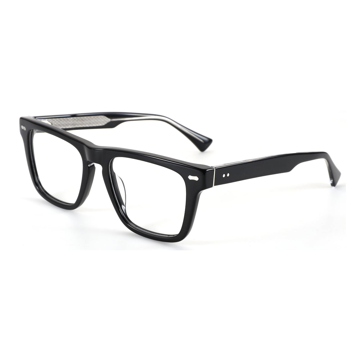ZENOTTIC Cooper black acetate square frame eyeglasses, men's designer glasses.