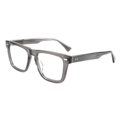 ZENOTTIC Cooper dark grey acetate square eyeglasses with textured temples.