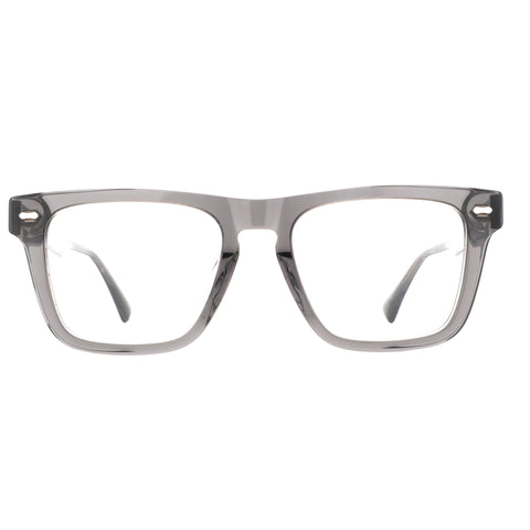 ZENOTTIC Cooper eyeglasses: square, translucent gray acetate full-rim frame with clear lenses.