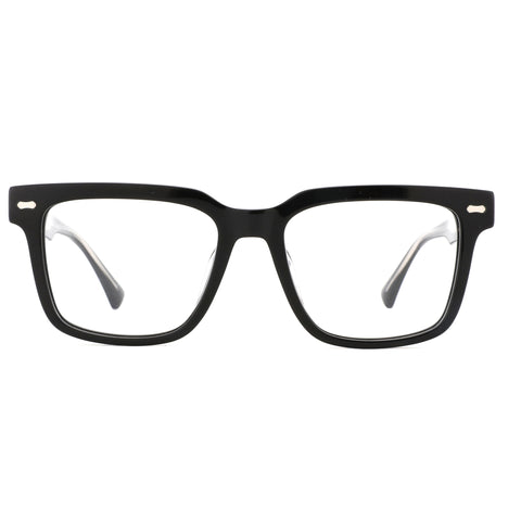 ZENOTTIC Brooks black acetate casual square eyeglasses with clear lenses