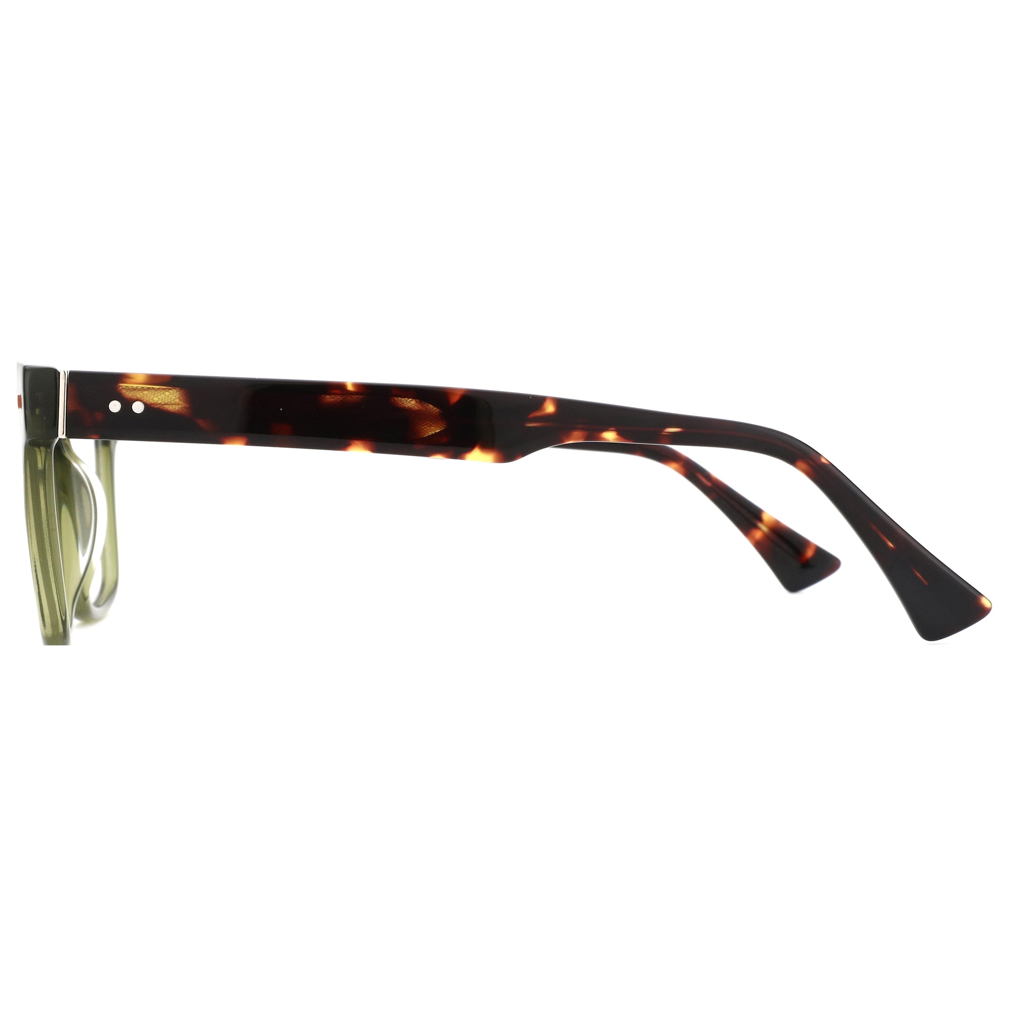 ZENOTTIC Brooks eyeglasses: Tortoise shell acetate temples, pale green acetate front, square style.