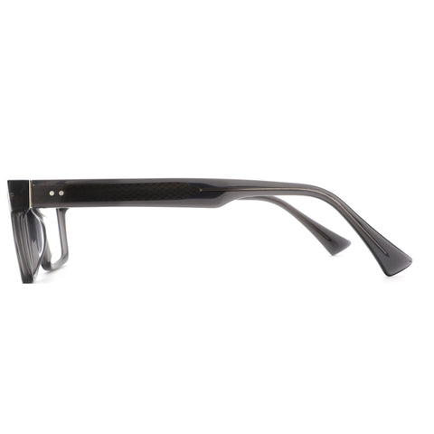 ZENOTTIC Bryce square acetate eyeglasses in dark grey with textured temples.