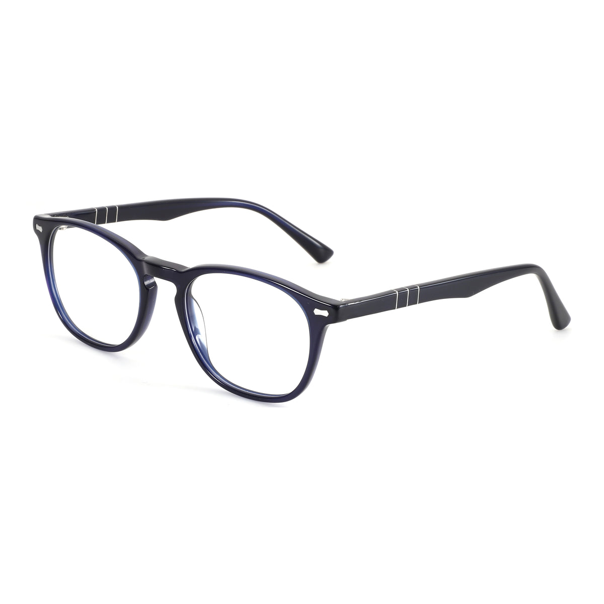 ZENOTTIC Amireux dark acetate round frames, clear prescription glasses.