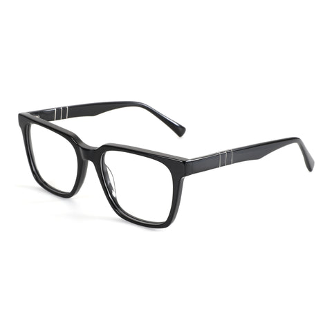 Black square ZENOTTIC eyeglasses with acetate frames and clear lenses.