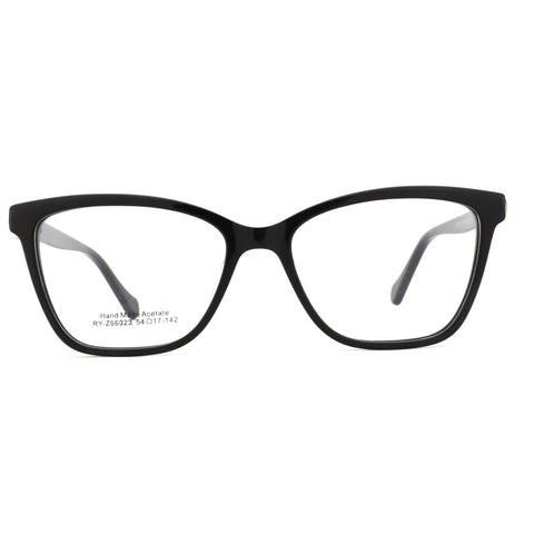 Black acetate square Zenottic eyeglasses with clear lenses