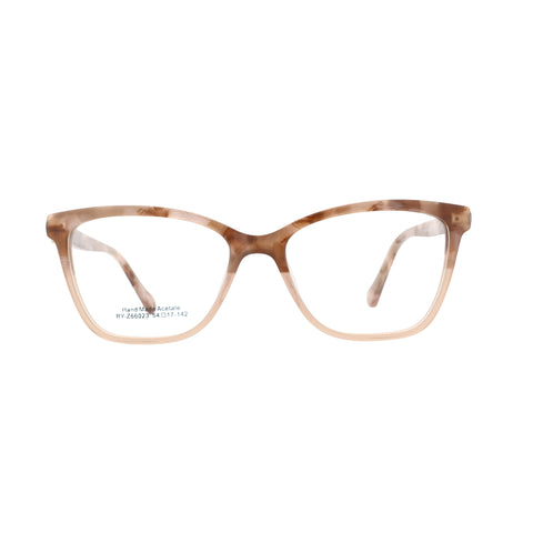Brown acetate square Zenottic eyeglasses with clear demo lenses
