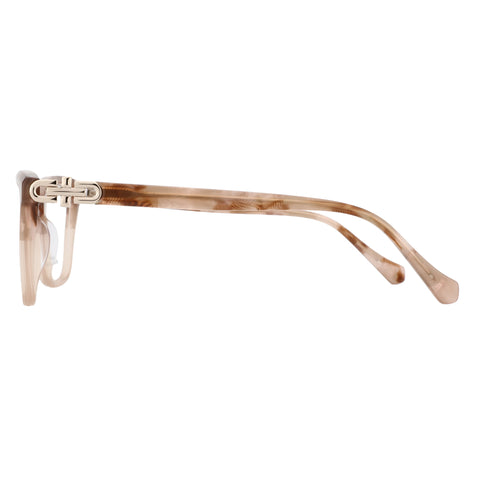 Zenottic Hallie acetate square eyeglasses in translucent brown side view