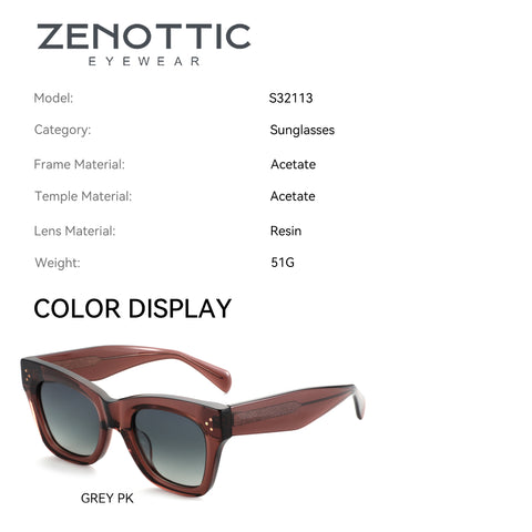 Zenottic Radoslava sunglasses in Grey PK, acetate frame, resin lenses, model S32113, sunglasses for women.