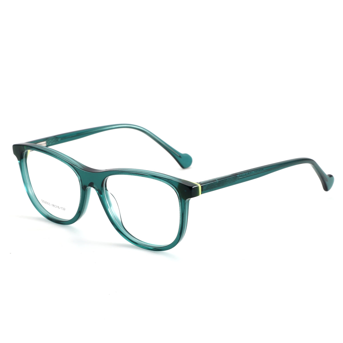 Zenottic Marian eyeglasses in teal acetate. Round frame with measurements: 552003 48016-132.