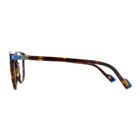 Zenottic Lilian round acetate eyeglasses with tortoiseshell temples and blue accents