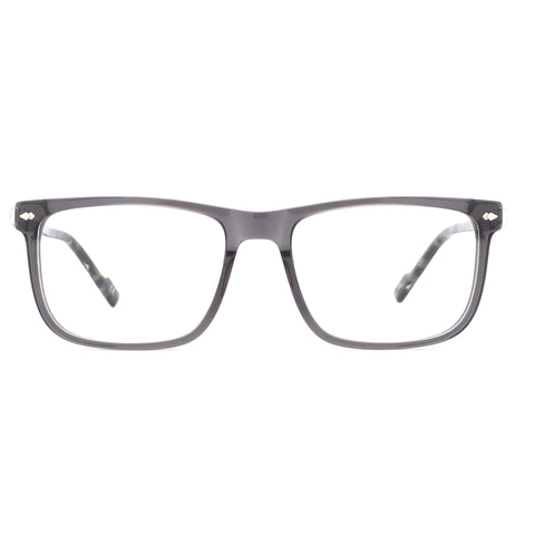 Gray acetate square eyeglasses with clear lenses, Zenottic Sanderson men's blue light glasses