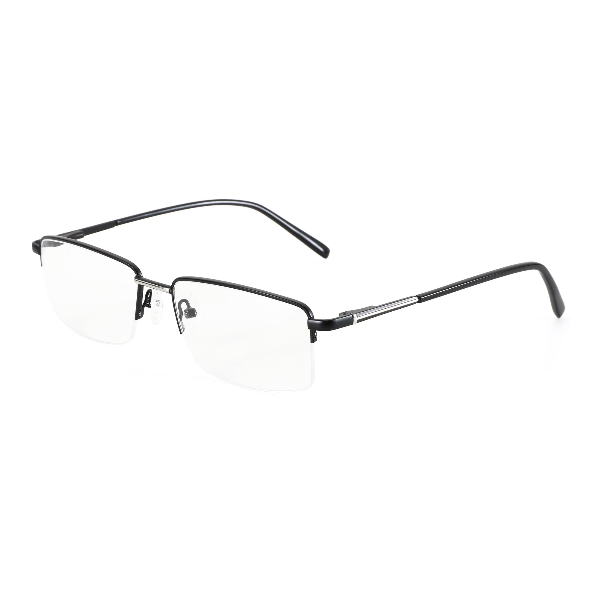 Zenottic Gordon Eyeglasses with black metal frame and black temples