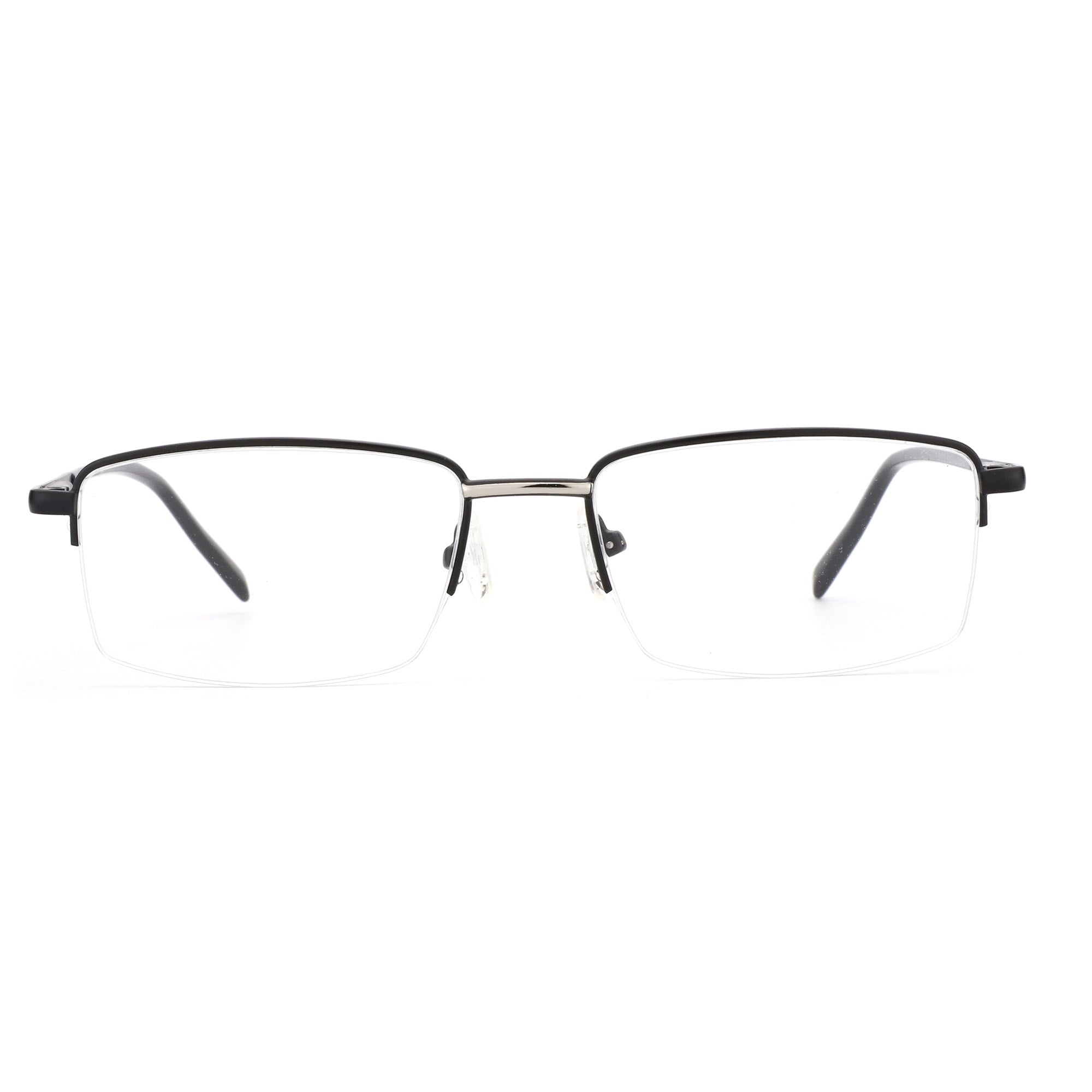 Zenottic Gordon eyeglasses with black metal frame and clear lenses