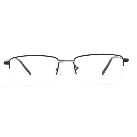 Zenottic Gordon eyeglasses with black metal frame and clear lenses