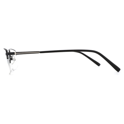 Zenottic Gordon eyeglasses with black metal frame and clear lenses, square shape