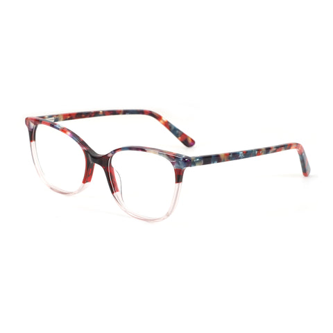 ZENOTTIC Okeah eyeglasses: multi-color marbled acetate round frame.