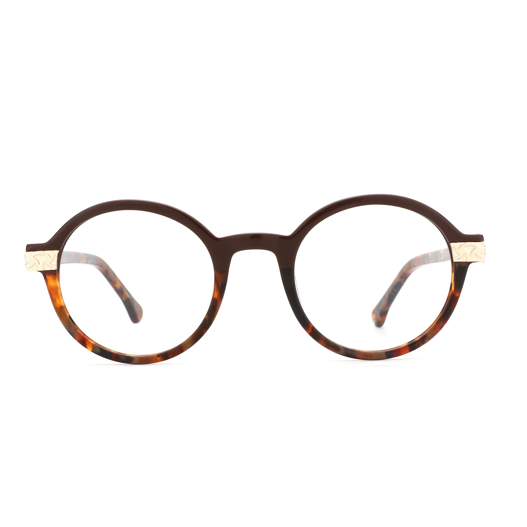 ZENOTTIC Augensten retro round eyeglasses with tortoiseshell acetate frame.