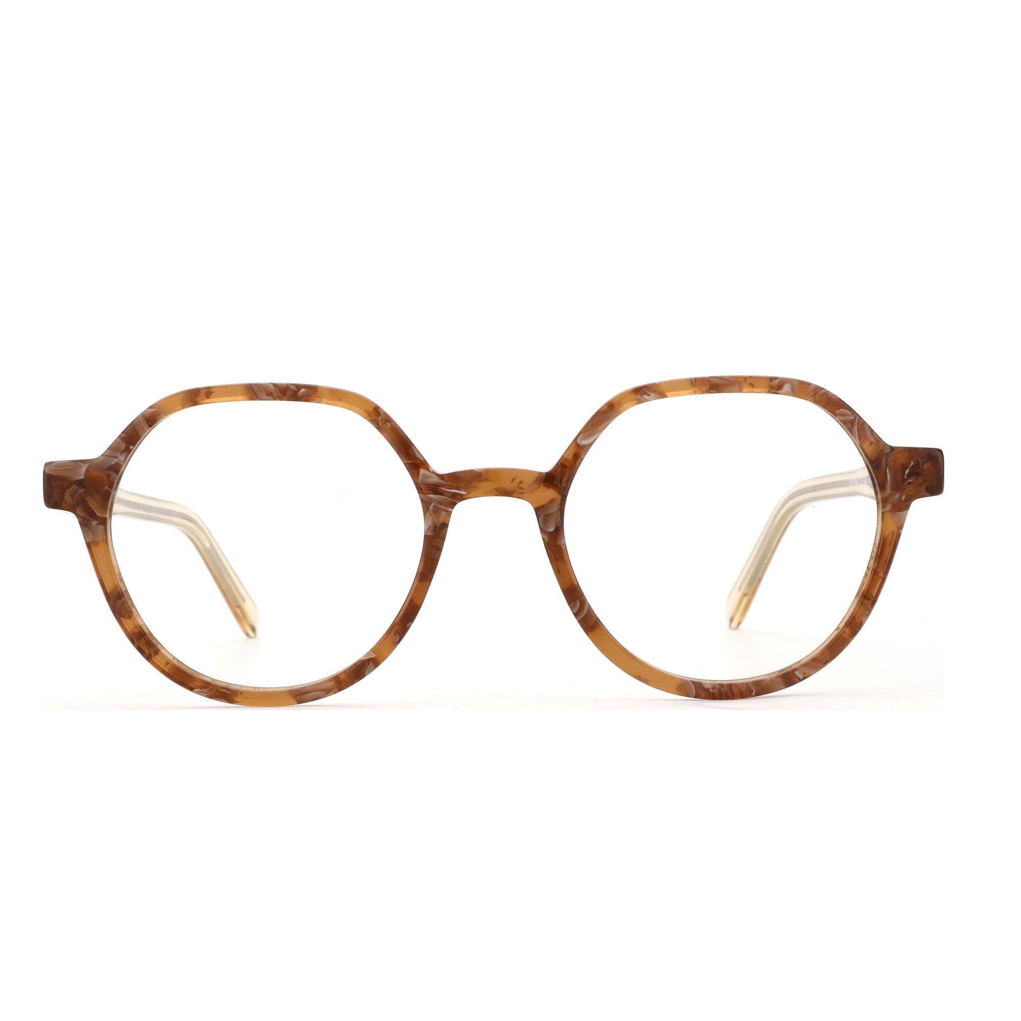 ZENOTTIC VaguesInvisibles geometric acetate fashion eyeglasses tortoiseshell pattern