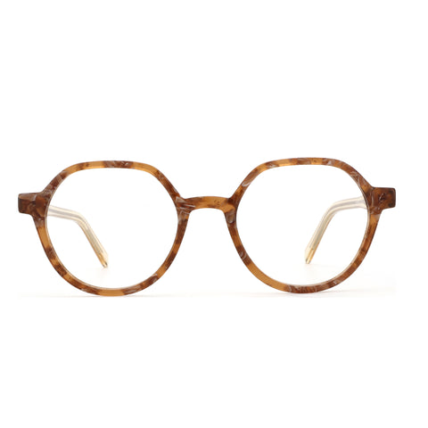 ZENOTTIC VaguesInvisibles geometric acetate fashion eyeglasses tortoiseshell pattern