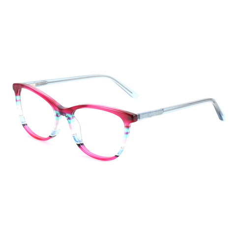 ZENOTTIC Adios women's fashion eyeglasses with multi-color striped acetate frame.