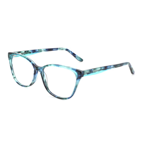 ZENOTTIC Ashely eyeglasses with marbled blue and green acetate square frame