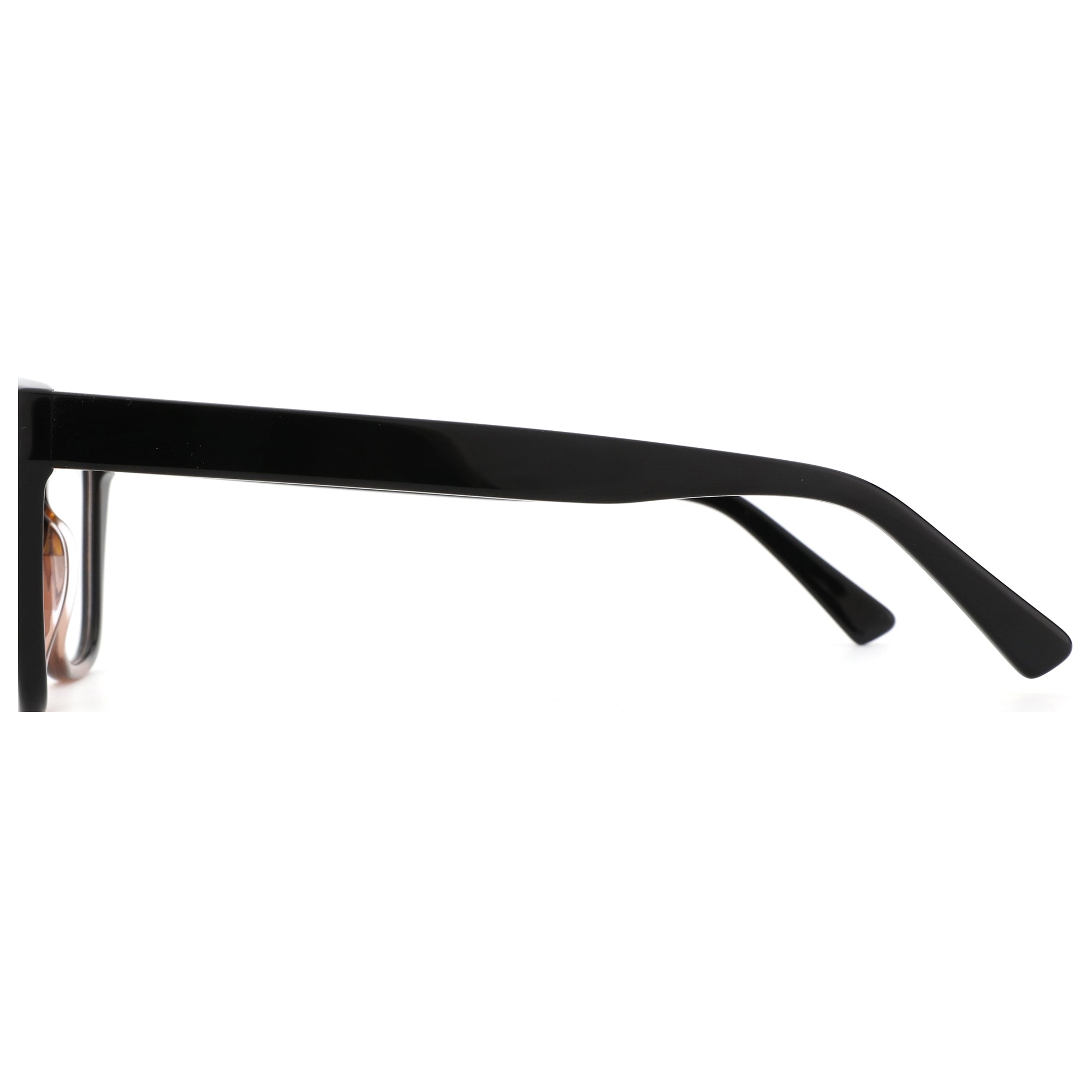 ZENOTTIC black acetate fashion square eyeglasses side view