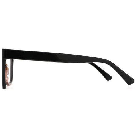 ZENOTTIC black acetate fashion square eyeglasses side view