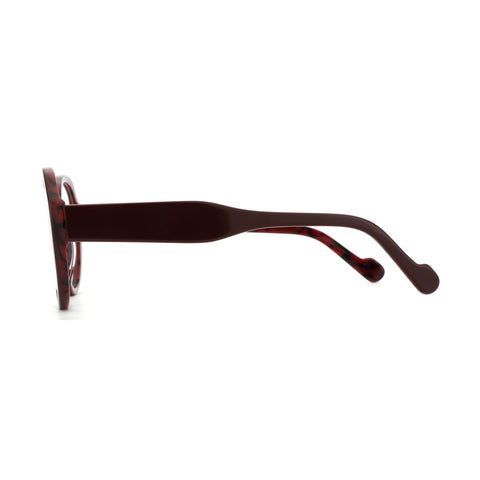 ZENOTTIC Serein women's acetate eyeglasses, round frame with tortoiseshell temples, side view.