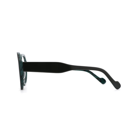 ZENOTTIC Serein round acetate eyeglasses for women with green marbled frame