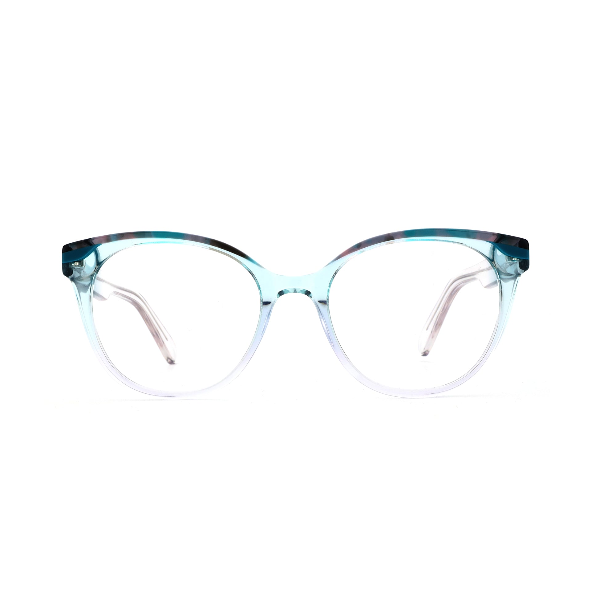 ZENOTTIC gradient blue acetate round fashion eyeglasses with clear lenses