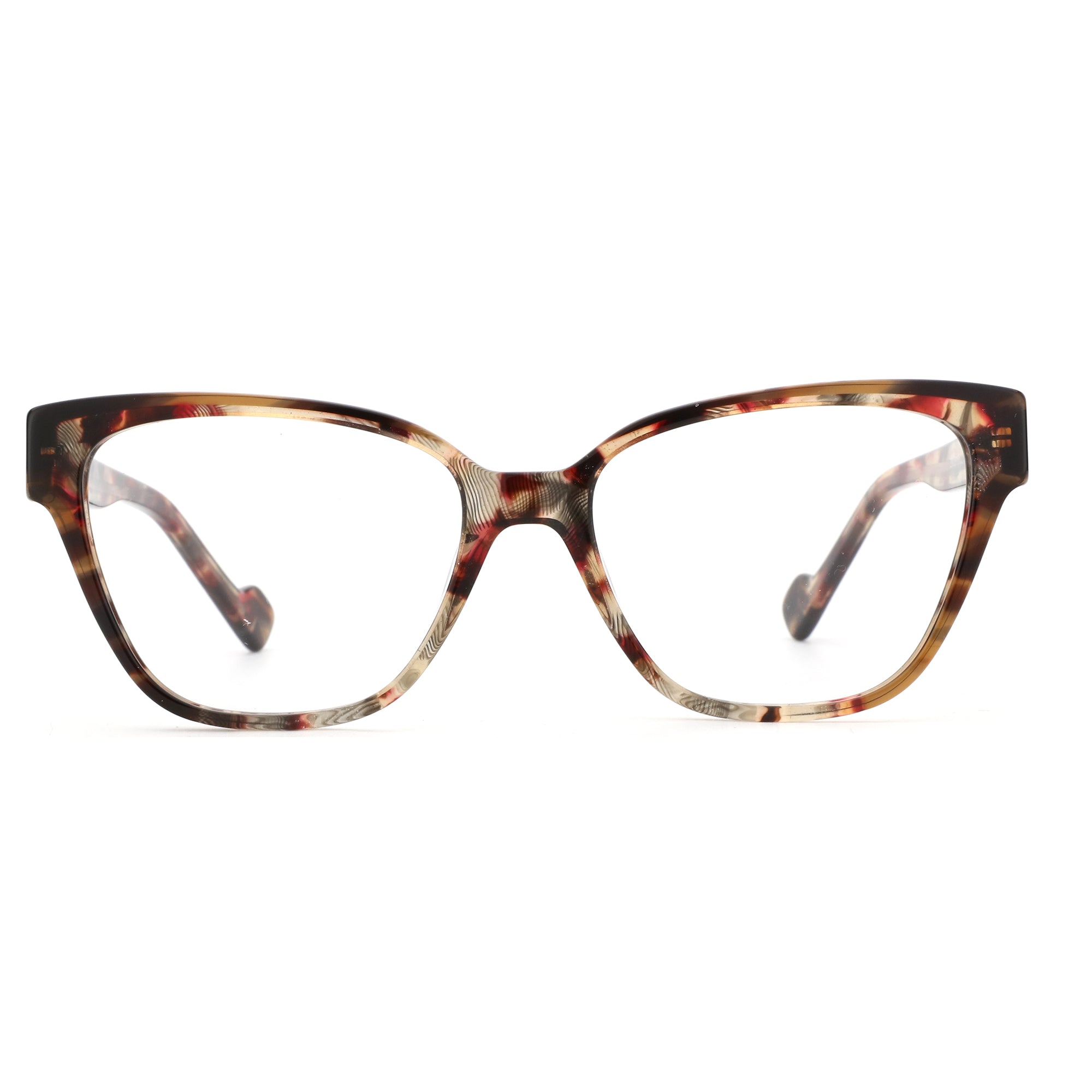 ZENOTTIC Revive eyeglasses: multi-color patterned acetate square frame.