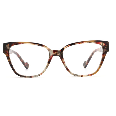 ZENOTTIC Revive eyeglasses: multi-color patterned acetate square frame.