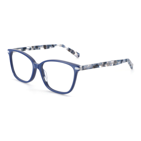 Zenottic Eyeglasses Echo blue acetate square frames with marbled temples