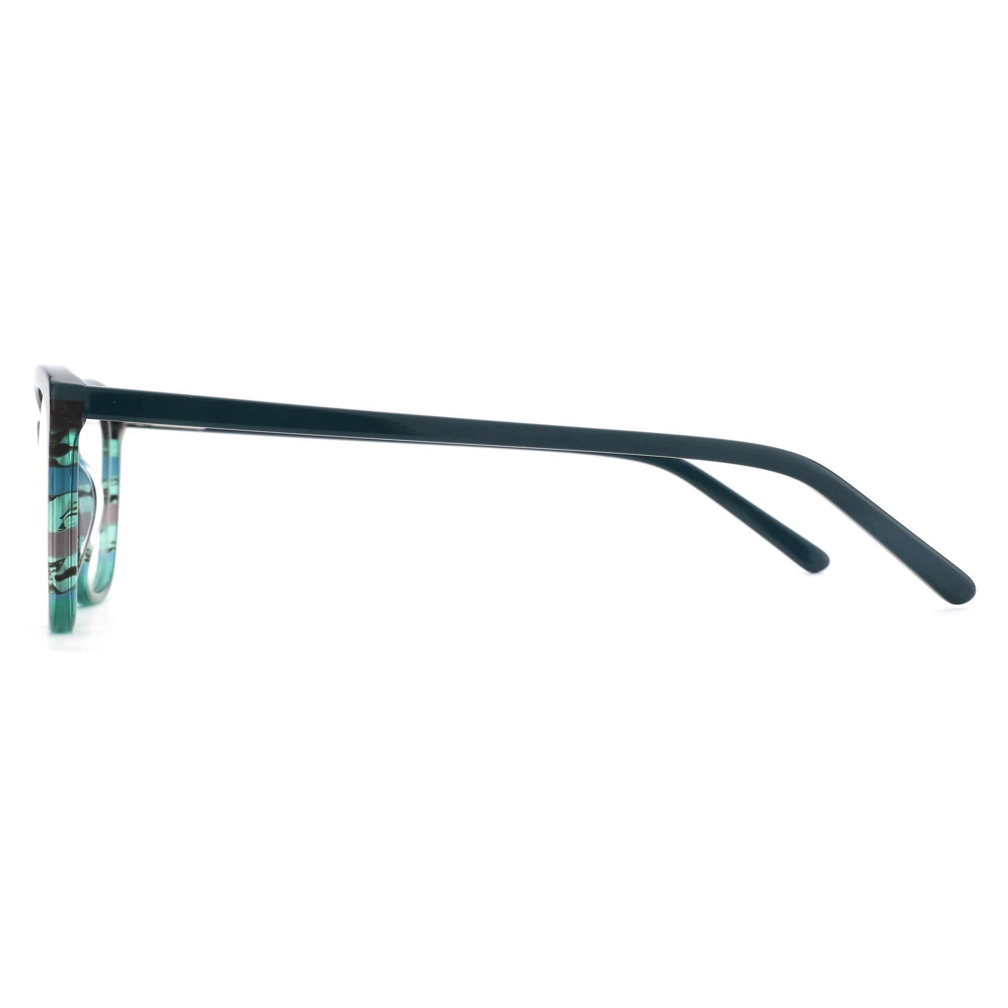 ZENOTTIC Sphinx acetate eyeglasses in square style with detailed multi-color pattern, clear lens.