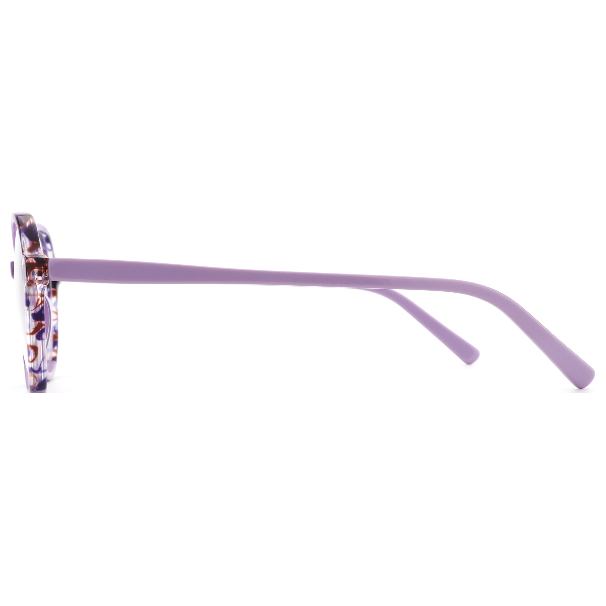 ZENOTTIC Miraitowa round acetate glasses with tortoiseshell front and purple temples